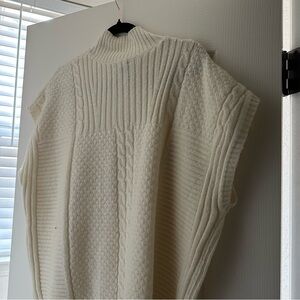 Anthropologie MAEVE 
Cable-Knit Wool Blend Sweater Vest - Ivory RTP: 158 USD